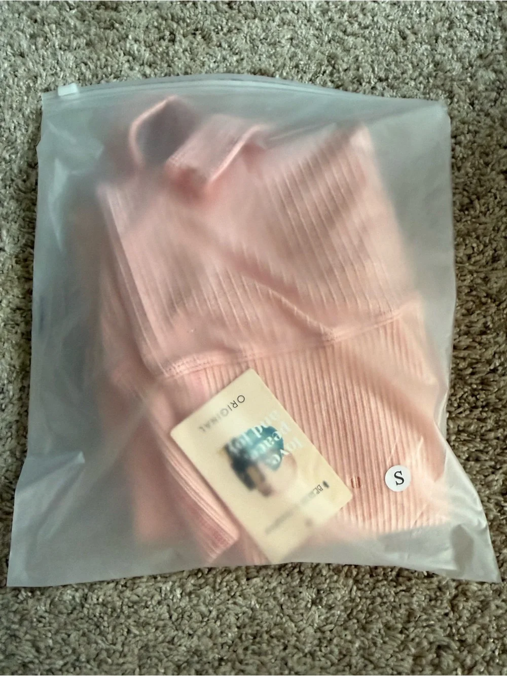 NWT Berlin & Daughter Pink Ribbed 2 Piece Leggings Crop Top Set S